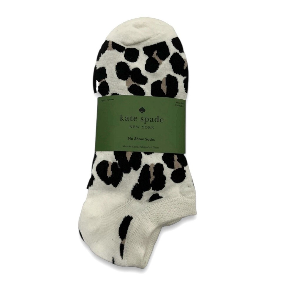 Kate Spade Women’s No Show Ankle Socks 3pr. Animal Print Stripes Flowers OS NEW
